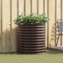 NEMVALE Garden Raised Bed 80x80x81 cm Steel - Brown