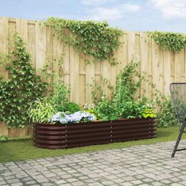 NEMVALE Garden Raised Bed 240x80x44 cm Steel - Brown