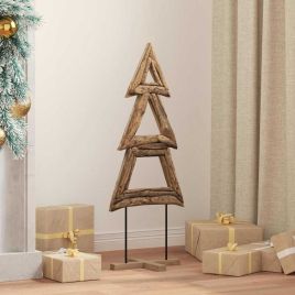 FROSTRO Christmas Tree with Stand Brown 90 cm Solid teak wood