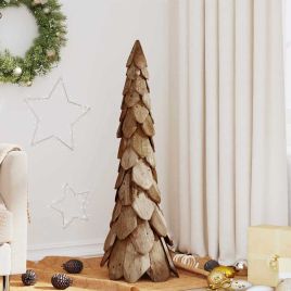 FROSTRO Christmas Tree with Stand Brown 110 cm Solid teak wood