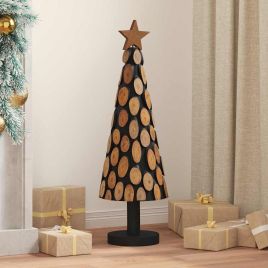 FROSTRO Christmas Tree with Stand Brown 90 cm Solid teak wood