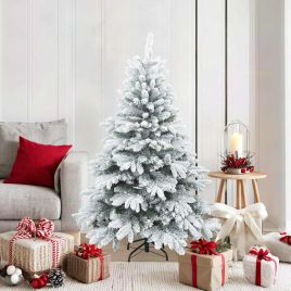 FLOSKA Artificial Hinged Christmas Tree Snow Flocked White 150 cm