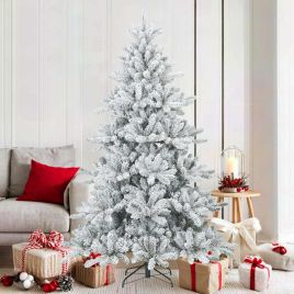 FLOSKA Artificial Hinged Christmas Tree Snow Flocked White 180 cm
