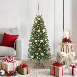 COZLYN Artificial Christmas Tree with 150 LEDs Green 120 cm PE and PVC
