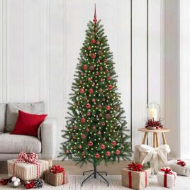 COZLYN Artificial Christmas Tree with 300 LEDs Green 210 cm PE and PVC