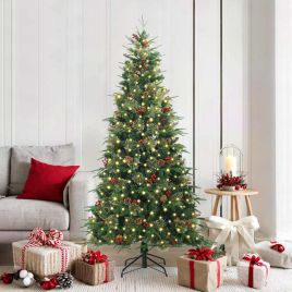 ELMIX Artificial Hinged Christmas Tree Green 180 cm PE and PVC