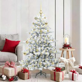ELSERA Artificial Hinged Christmas Tree with 150 LEDs 150 cm PVC