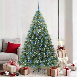 FIRILO Artificial Christmas Tree with 300 LEDs Green 180 cm PE and PVC