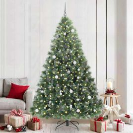 FIRILO Artificial Christmas Tree with 300 LEDs Green 240 cm PE and PVC