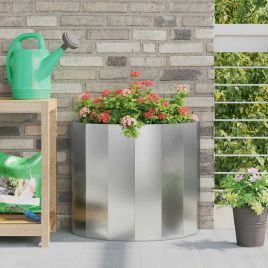 CLSRIDG Planter 60x30x50 cm Galvanised Steel - Silver