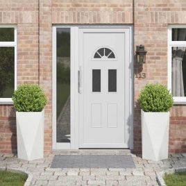 CLSRIDG Planter 2 pcs 40x40x75 cm Steel - White