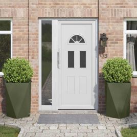 CLSRIDG Planter 2 pcs Olive 50x50x75 cm Steel - Green