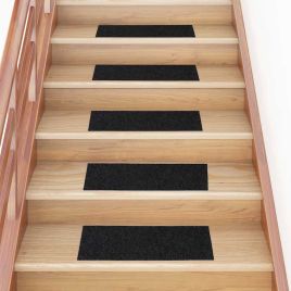 Stair Mats Self-adhesive 30 pcs Black 60x25 cm Rectangular