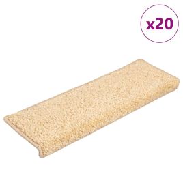 Stair Mats 20 pcs 65x21x4 cm Cream