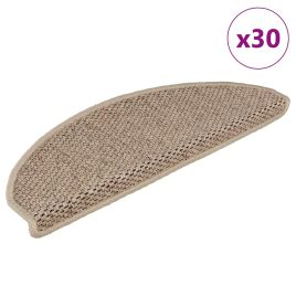 Stair Mats Self-adhesive Sisal-Look 30 pcs 65x21x4 cm Sand