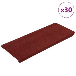 Stair Mats Self-adhesive 30 pcs Red 65x24.5x3.5 cm