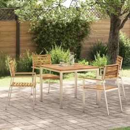 ROASH Garden Dining Set 5 pcs Solid Acacia Wood - Brown