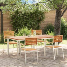 ROASH Garden Dining Set 5 pcs Solid Teak Wood - Brown