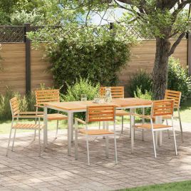 ROASH Garden Chair 6 pcs Oil Solid Teak Wood - Natural
