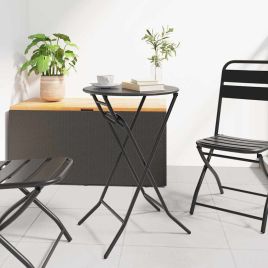 NELCOVE Garden Table Folding Anthracite 50x50x72 cm Metal