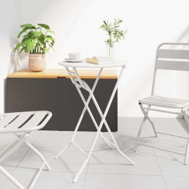 NELCOVE Garden Table Folding 50x50x72 cm Metal - White