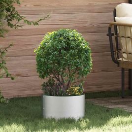 DASCOVE Planter Ring 30x30x20 cm Galvanised Steel - Silver