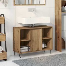Bathroom Vanity Unit Artisan Oak Engineered Wood Medium