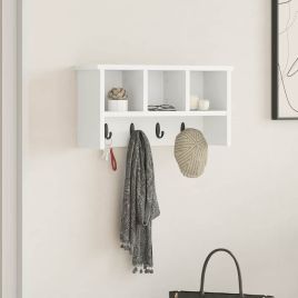 Wall-Mounted Coat Rack White 50 x 16 x 26 cm Engineered wood