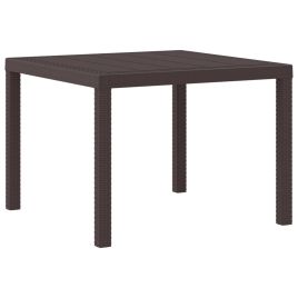 TARIDG Garden Dining Table 100x100x73 cm Poly Rattan - Brown