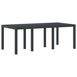 TARIDG Garden Dining Table Anthracite 200x100x73 cm Poly Rattan
