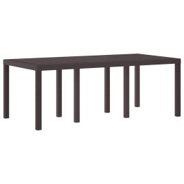 TARIDG Garden Dining Table 200x100x73 cm Poly Rattan - Brown