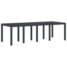 ORHEAT Garden Dining Table Anthracite 250x100x73 cm Poly Rattan