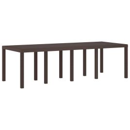 ORHEAT Garden Dining Table 250x100x73 cm Poly Rattan - Brown