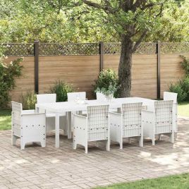 ORHEAT Garden Dining Table 250x100x73 cm Poly Rattan - White