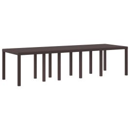 ORHEAT Garden Dining Table 300x100x73 cm Poly Rattan - Brown