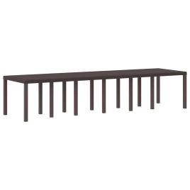 ORHEAT Garden Dining Table 350x100x73 cm Poly Rattan - Brown