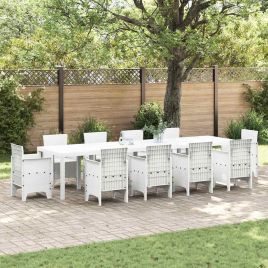 ORHEAT Garden Dining Table 350x100x73 cm Poly Rattan - White