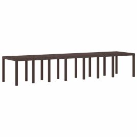 ORHEAT Garden Dining Table 400x100x73 cm Poly Rattan - Brown