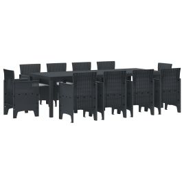 ORHEAT Garden Dining Set 11 pcs Anthracite Polypropylene