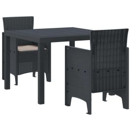 ORHEAT Garden Dining Set 3 pcs Anthracite Polypropylene