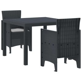 ORHEAT Garden Dining Set 3 pcs Anthracite Polypropylene