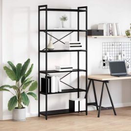 Bookcase Black oak 80 x 30 x 188 cm Engineered wood