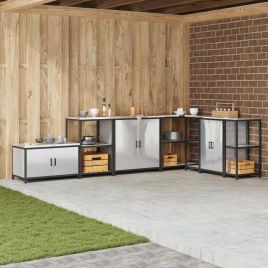 Kitchen Storage Shelf with Shelf Silver Stainless steel