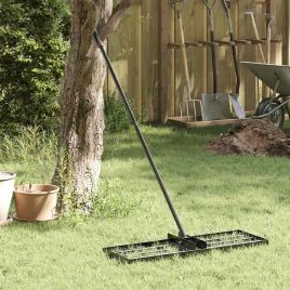 HIPARK Garden Rake Replacement Head Powder-Coated Steel - Black