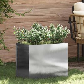 Garden Planter Silver 50 x 32 x 40 cm Stainless steel