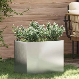 Garden Planter Silver 50 x 32 x 40 cm Galvanised steel