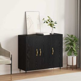 Sideboard Black 90 x 34 x 80 cm Engineered wood