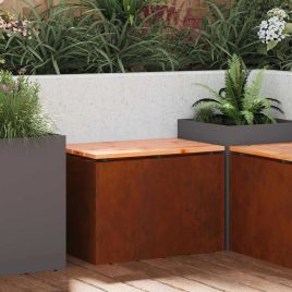 PERCOVE Garden Bench Rusty 60x40x43 cm Weathering Steel
