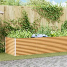 OLHCOVE Garden Raised Bed 485x100x68 cm Galvanised Steel