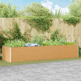 OLHCOVE Garden Raised Bed 390x100x68 cm Galvanised Steel
